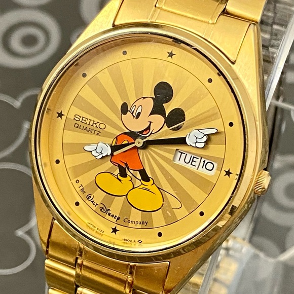 Vintage Disney x Seiko Starburst Mickey Mouse Men’s Unisex Watch with Box - Picture 5 of 13
